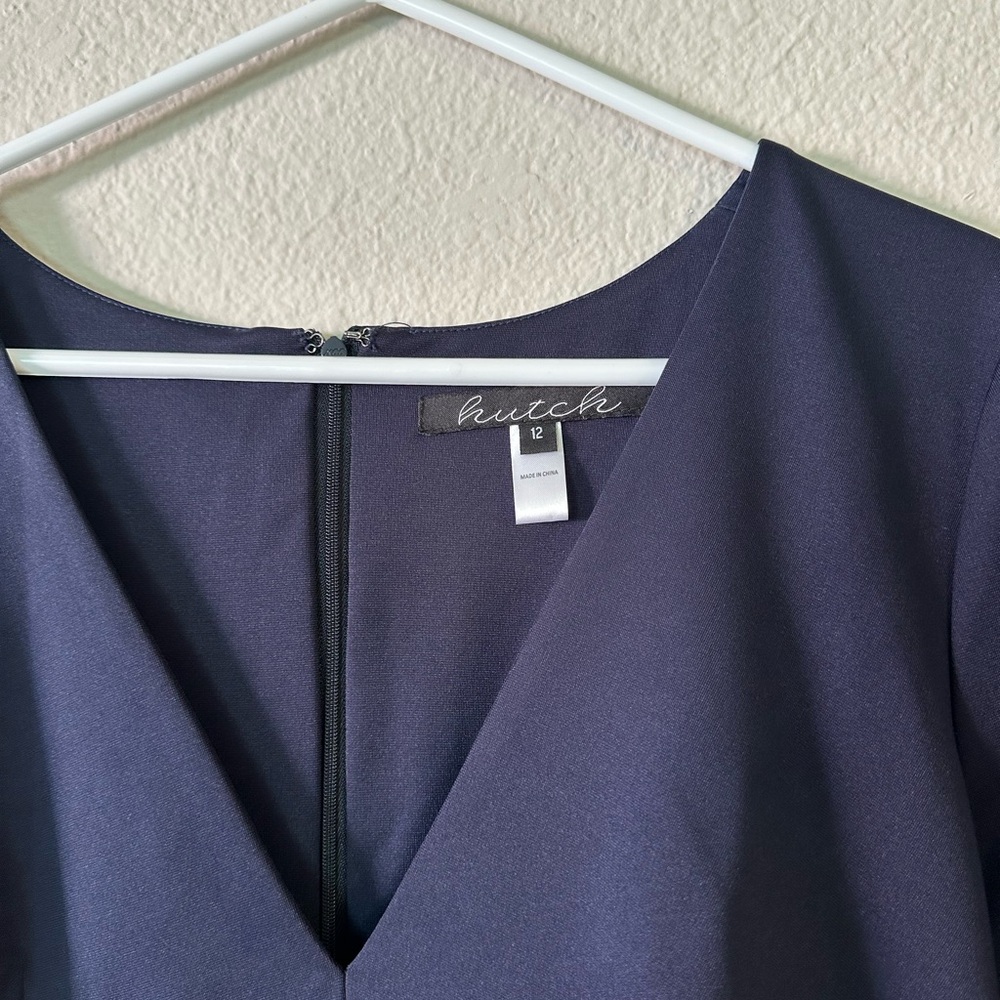 Hutch 12 Navy & Brocade Mini Dress Elephants Modcloth NWOT - Picture 4 of 4